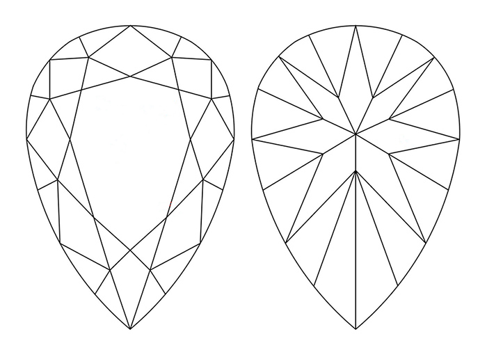 Facet Diagram of Pear Shape Diamond