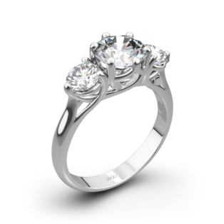 Butterflies Three Stone Engagement Ring