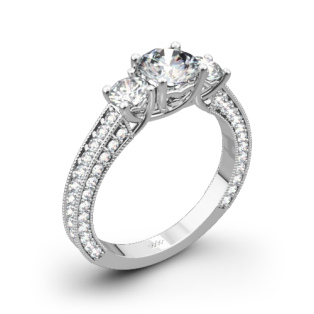 Coeur de Clara Ashley Three Stone Engagement Ring