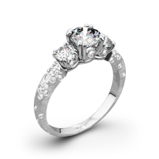 Champagne Petite Three Stone Engagement Ring