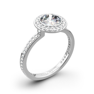 Ritani 1RZ1694 Vintage Halo Micropavé Halo Diamond Engagement Ring