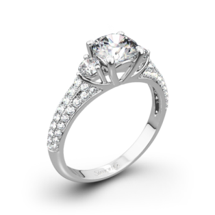 Simon G. MR2208 Caviar Three Stone Engagement Ring