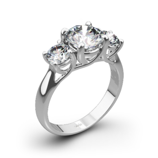 Trellis Three Stone Engagement Ring