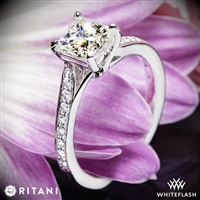 Ritani 1RZ2490 Modern Bypass Micropave Diamond Engagement Ring
