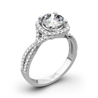 Simon G. NR468 Passion Halo Diamond Engagement Ring