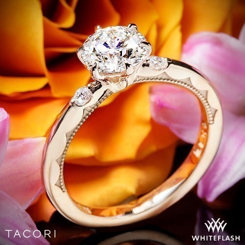 Tacori 56-2RD Sculpted Crescent Classic 3 Stone Engagement Ring