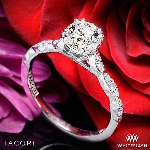 Tacori 57-2RD Sculpted Crescent Elevated Crown Diamond Engagement Ring