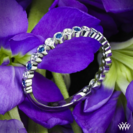 Valoria Jazz Bezel Diamond and Sapphire Ring