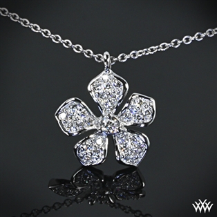Five Leaf Flower Diamond Pendant
