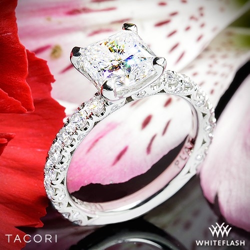 Tacori HT2545RD Petite Crescent Scalloped Millgrain Diamond Engagement Ring