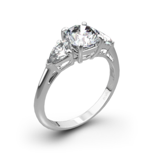Vatche 310 Round and Pear Three Stone Engagement Ring