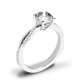 Valoria Flora Twist Diamond Engagement Ring