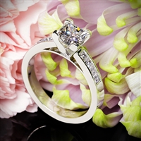 Princess Channel-Set Diamond Engagement Ring