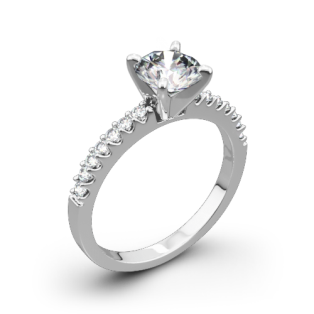 Valoria Petite Shared Prong Diamond Engagement Ring
