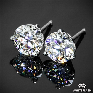 3 Prong Martini Diamond Earrings