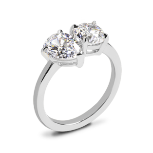 Valoria Pear Two Stone Solitaire Engagement Ring