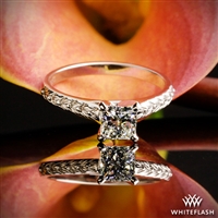 Engraved Cathedral Solitaire Engagement Ring