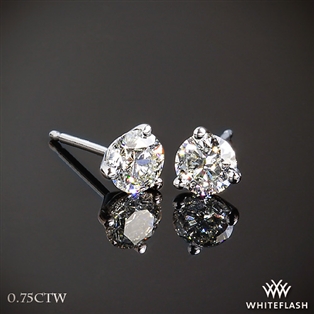 3 Prong Martini Diamond Earrings