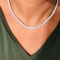 Custom 4 Prong Eternity Diamond Tennis Necklace