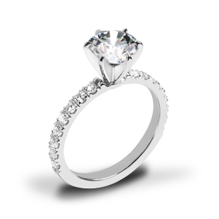 Valoria French-Set Diamond Engagement Ring