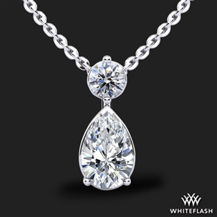 Round And Pear Tandem Diamond Pendant