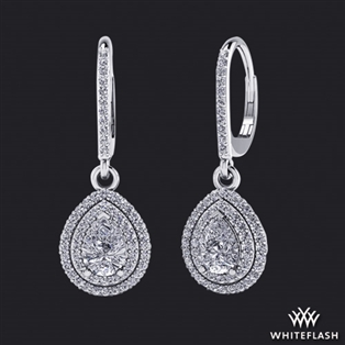 Vintage Tear Drop Diamond Earrings