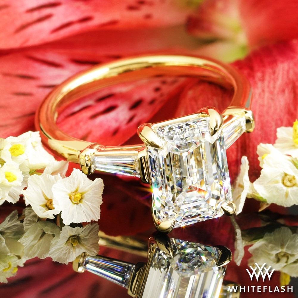 Custom Engagement Ring with Tapered Baguettes