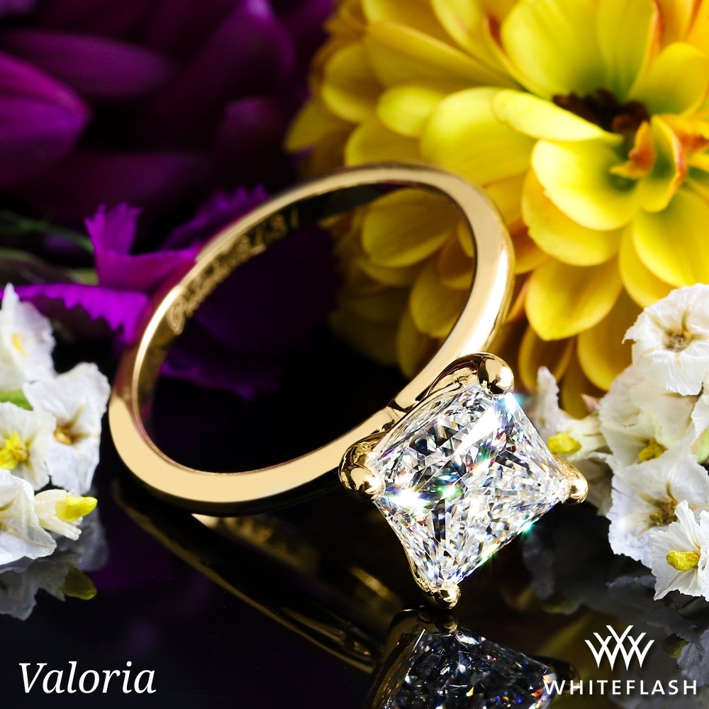 14k Yellow Gold Valoria Four Prong Solitaire Engagement Ring