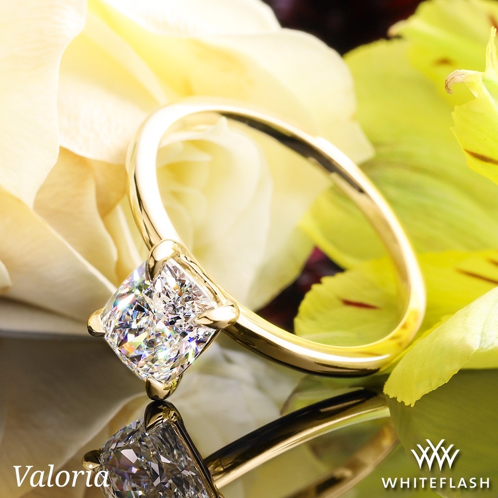 14k Yellow Gold Valoria Four Prong Solitaire Engagement Ring