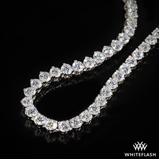 Three Prong Full Eternity Diamond Tennis Necklace
